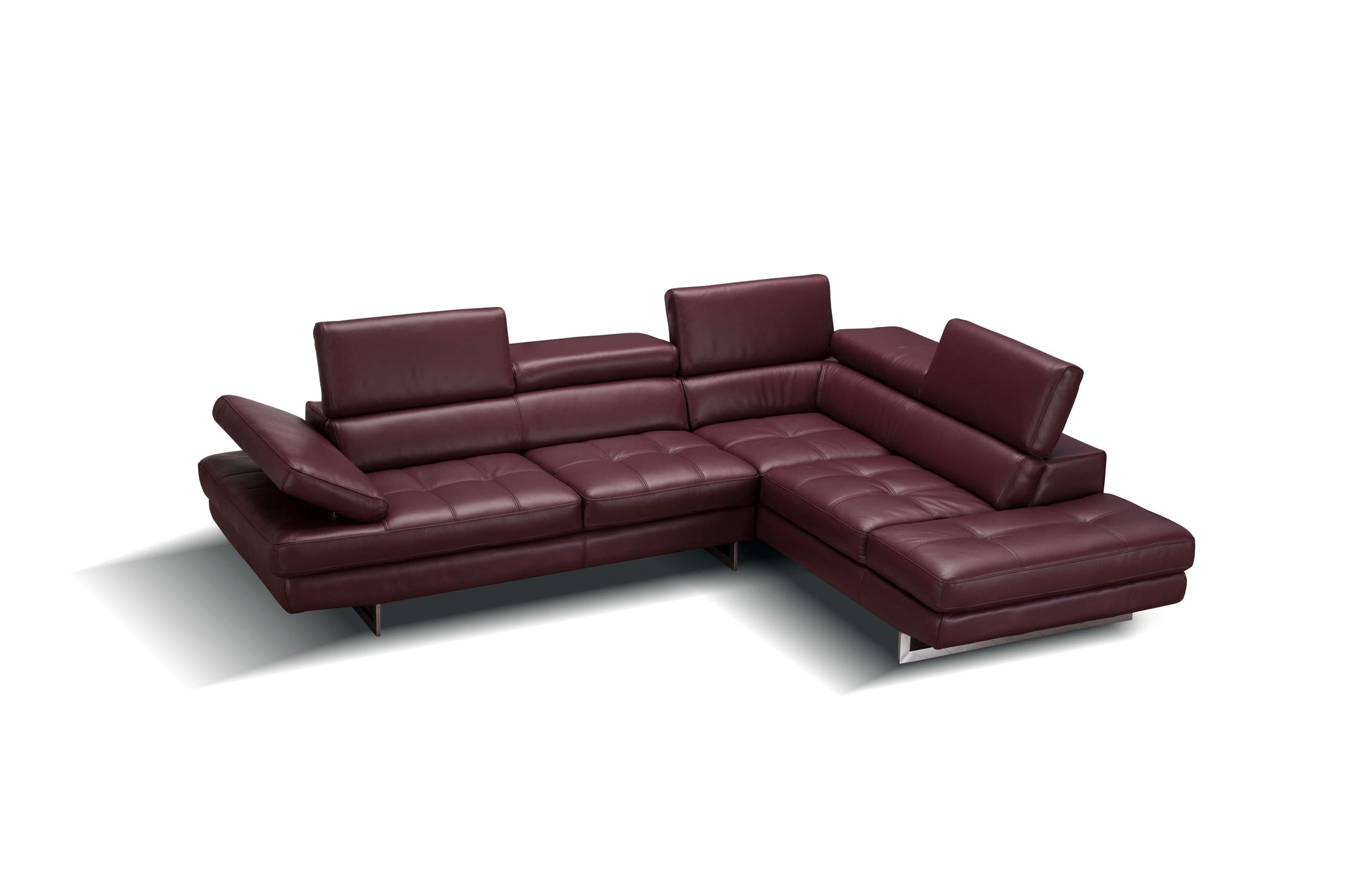 A761 Italian Leather Sectional Slate