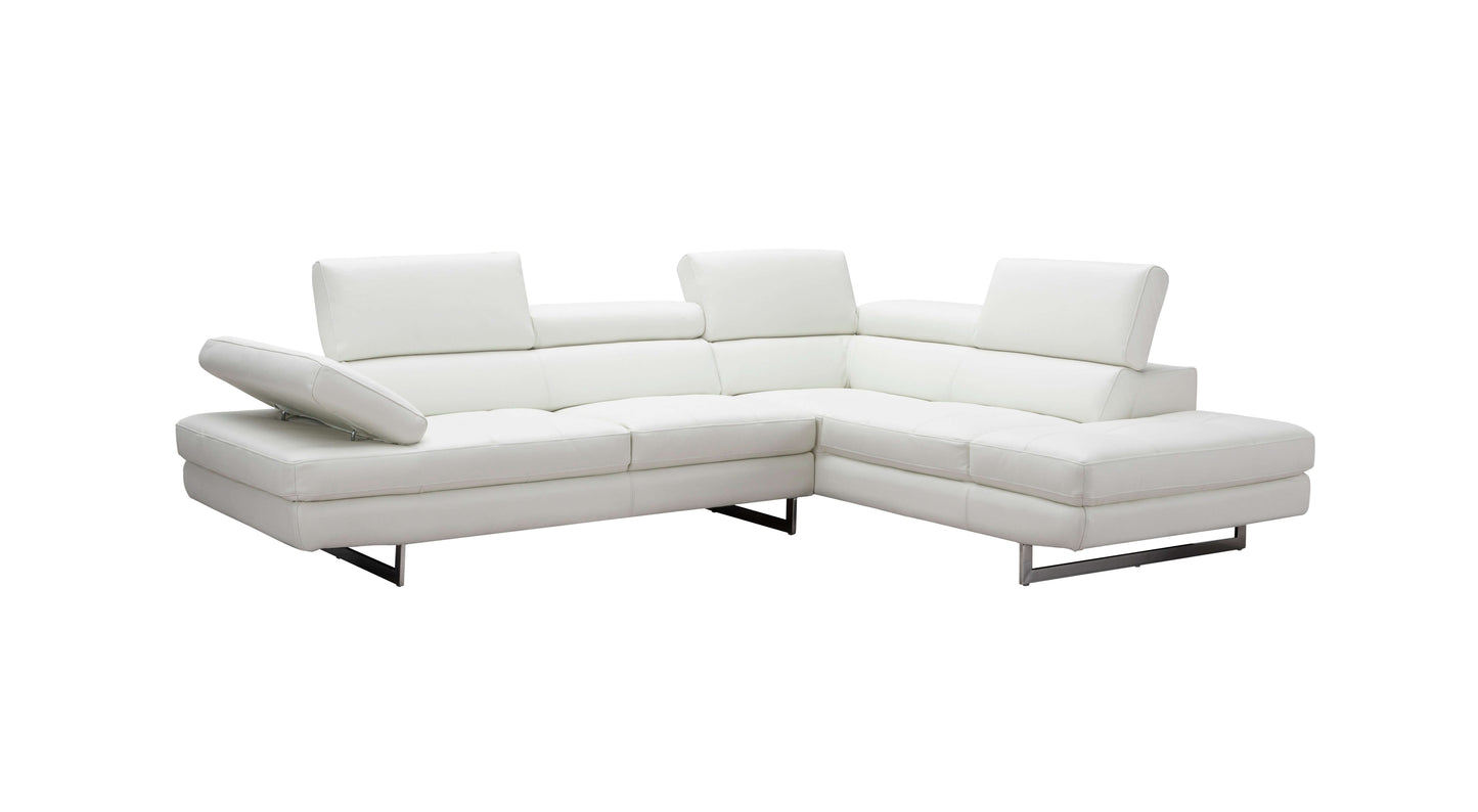 A761 Italian Leather Sectional Slate