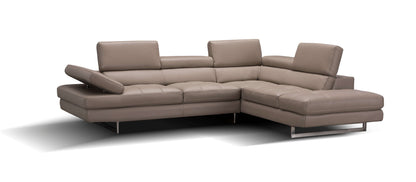 A761 Italian Leather Sectional Slate