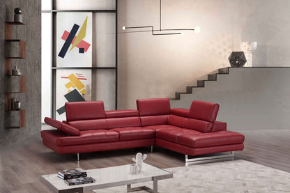 A761 Italian Leather Sectional Slate