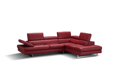 A761 Italian Leather Sectional Slate
