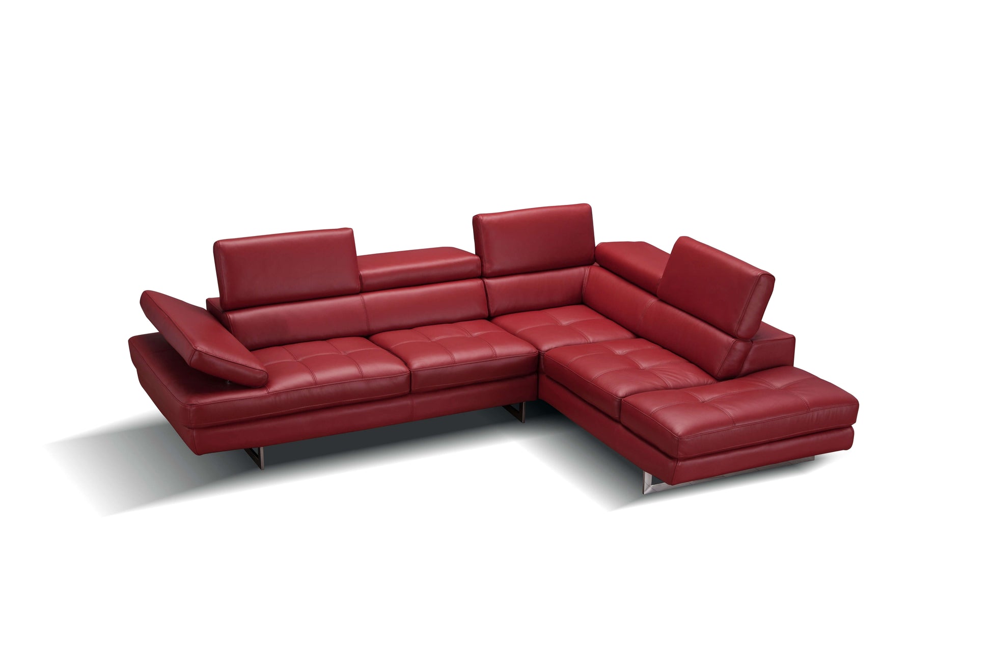 A761 Italian Leather Sectional Slate