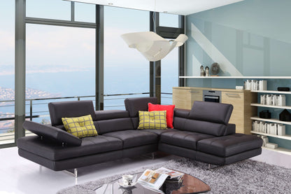 A761 Italian Leather Sectional Slate