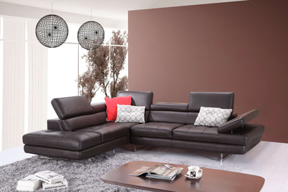 A761 Italian Leather Sectional Slate
