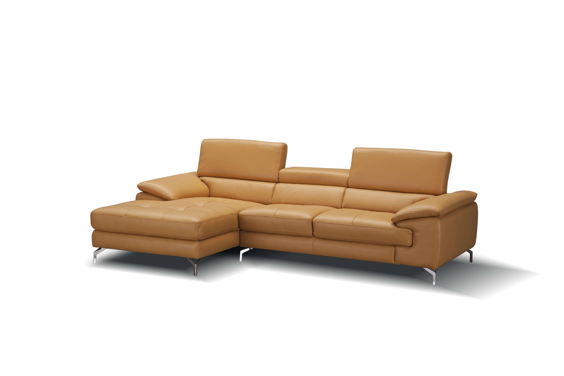 A973B Italian Leather Mini Sectional Chaise