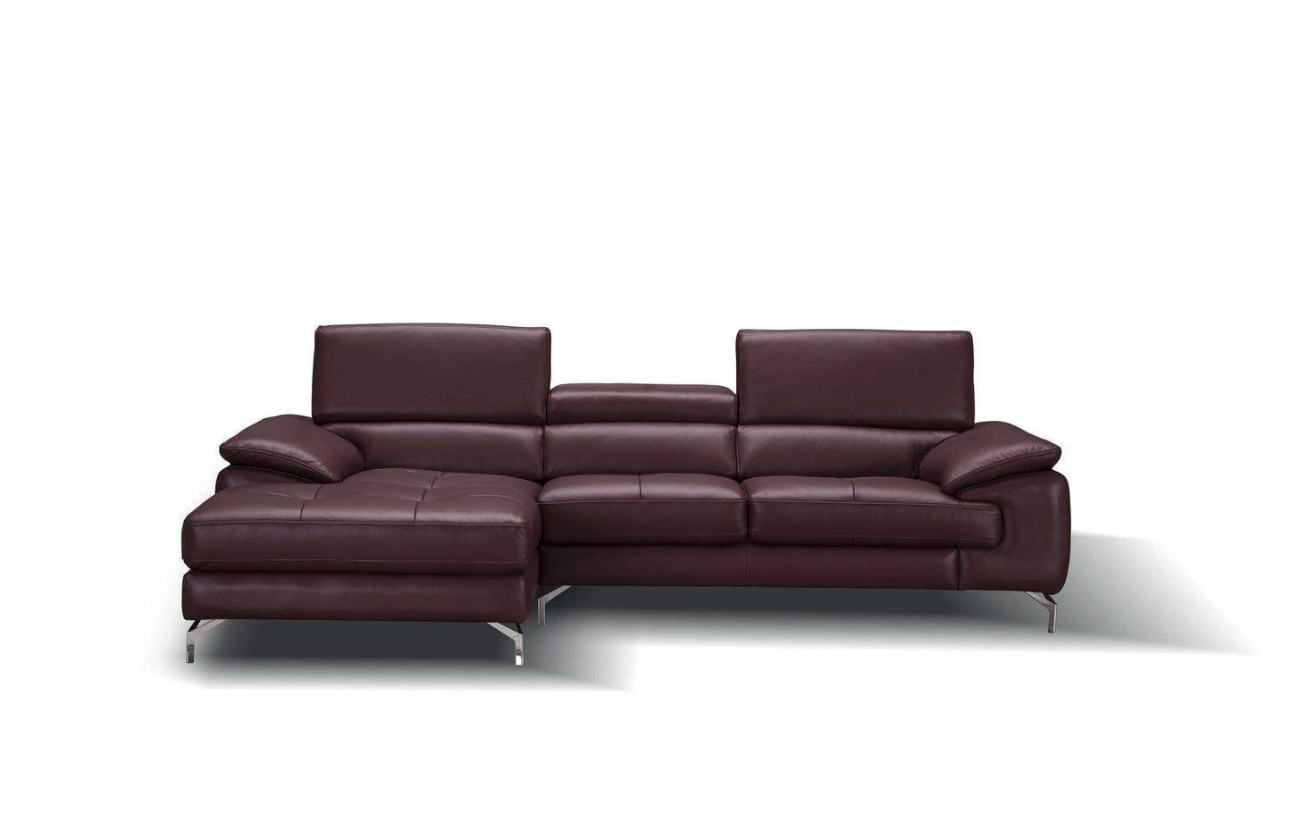 A973B Italian Leather Mini Sectional Chaise
