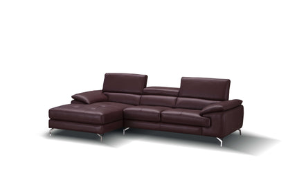 A973B Italian Leather Mini Sectional Chaise