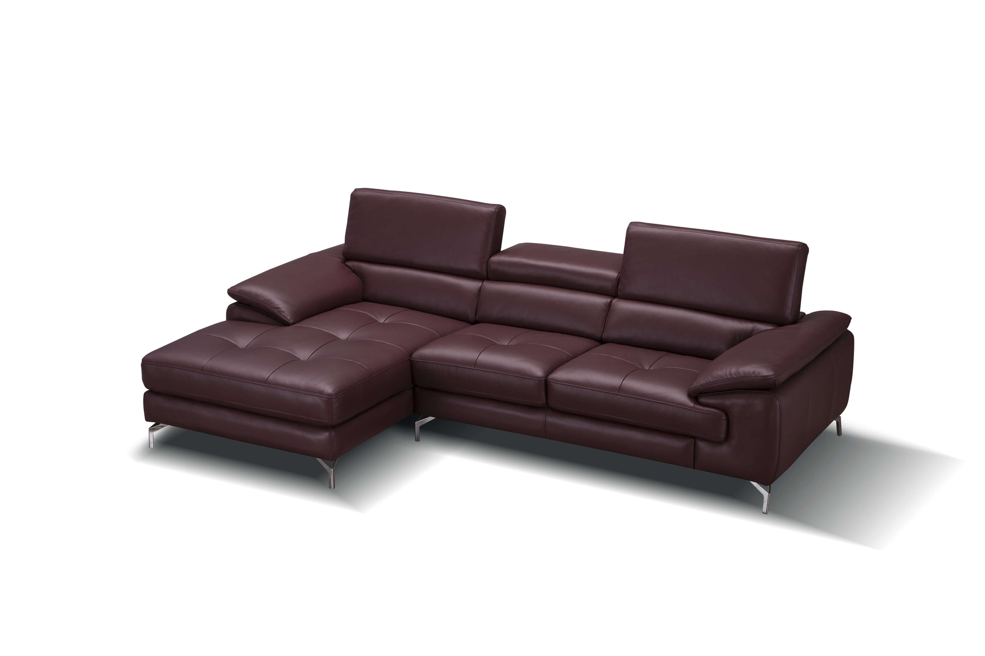 A973B Italian Leather Mini Sectional Chaise