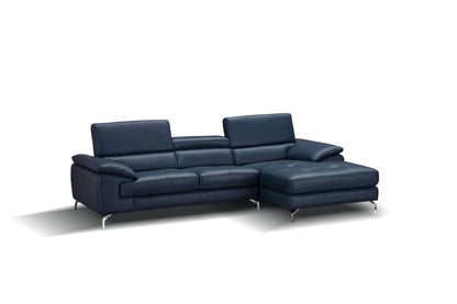 A973B Italian Leather Mini Sectional Chaise