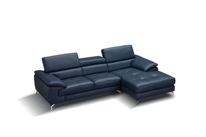 A973B Italian Leather Mini Sectional Chaise
