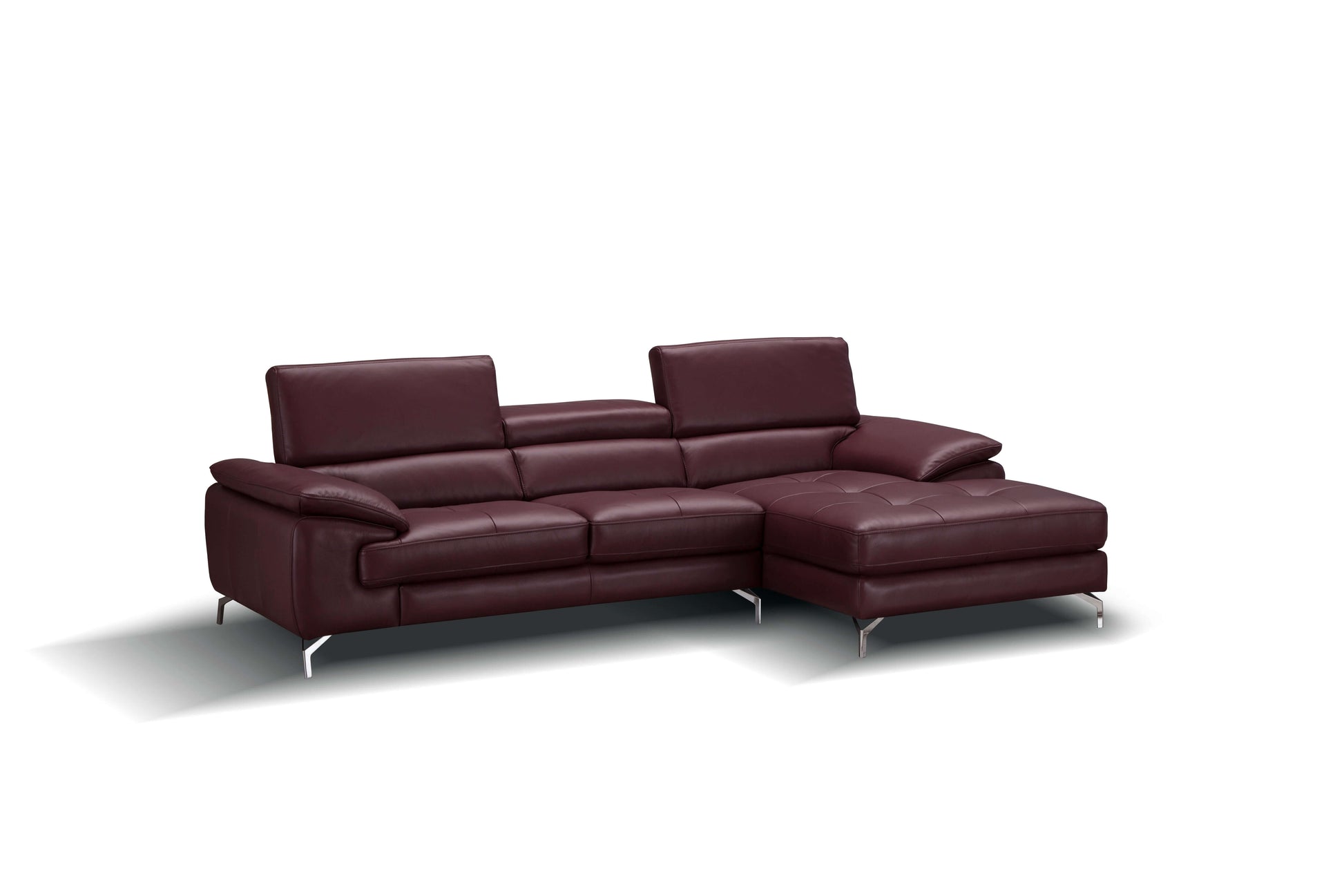 A973B Italian Leather Mini Sectional Chaise