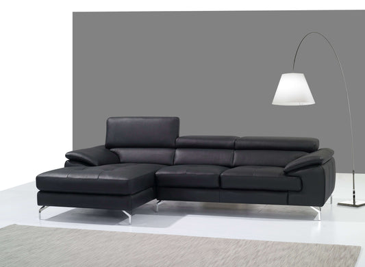 A973B Italian Leather Mini Sectional Chaise
