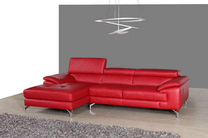 A973B Italian Leather Mini Sectional Chaise