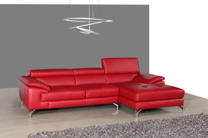 A973B Italian Leather Mini Sectional Chaise