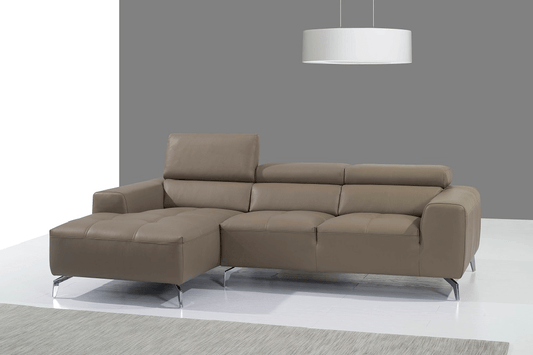 A978B Italian Leather Sectional Chaise