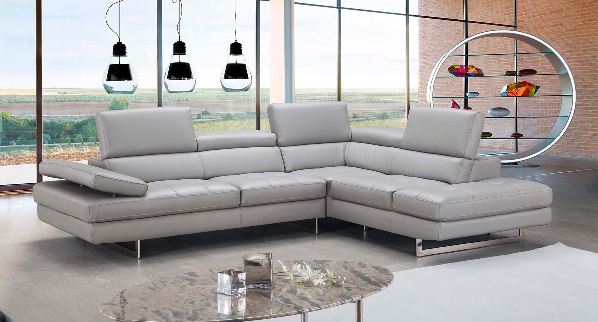 A761 Italian Leather Sectional