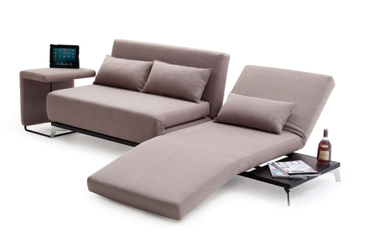 Premium Sofa Bed End Table JH033 in Beige Fabric