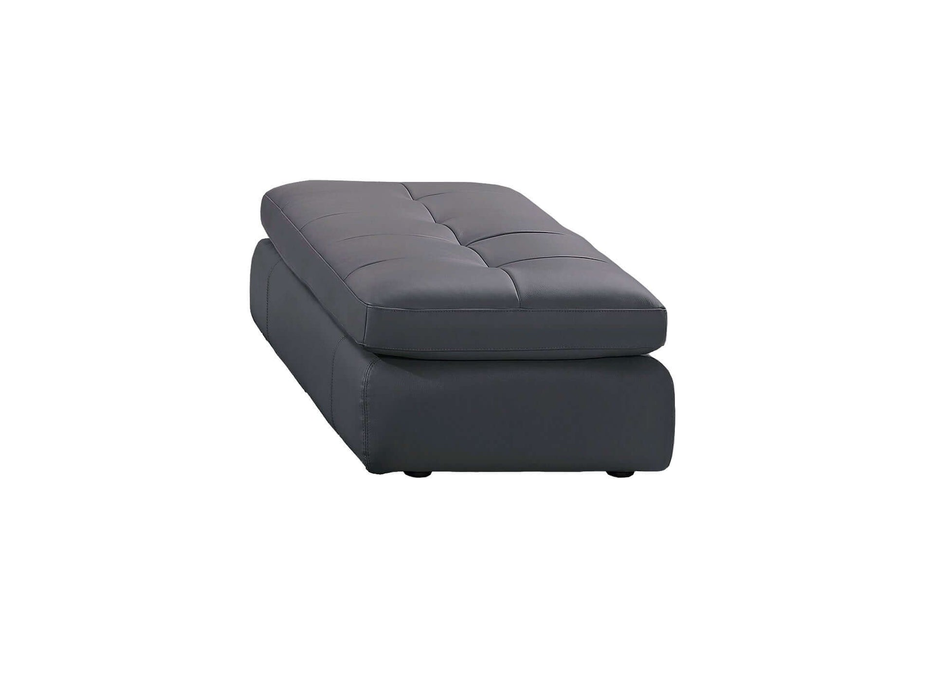 397 Italian Leather Ottoman in Grey Color