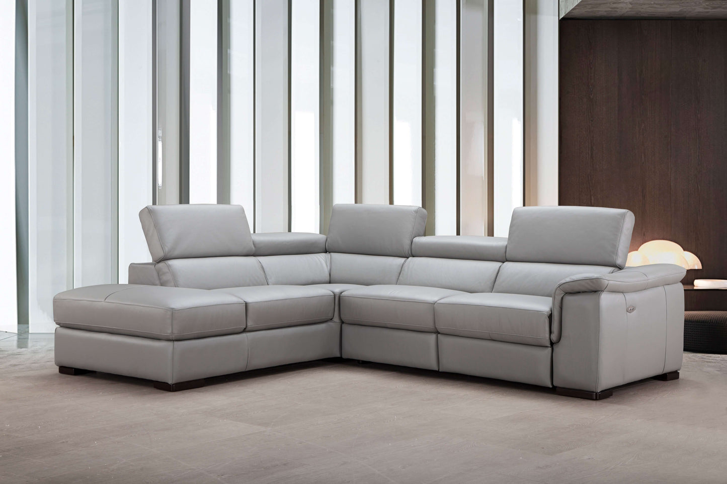 Perla Premium Leather Sectional Chaise