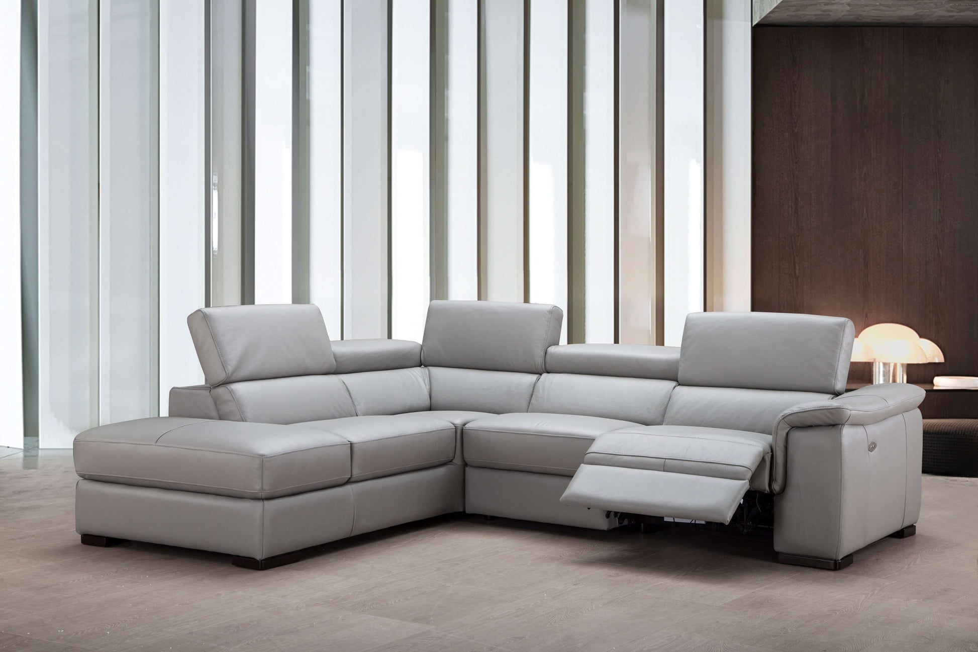 Perla Premium Leather Sectional Chaise