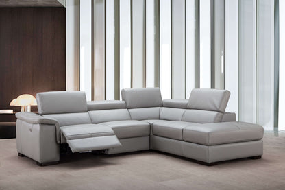 Perla Premium Leather Sectional Chaise