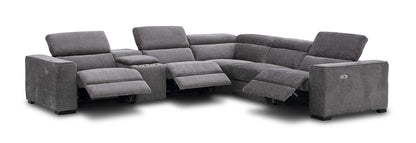 Picasso Motion Fabric Sectional in Dark Grey