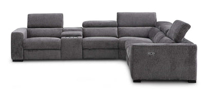 Picasso Motion Fabric Sectional in Dark Grey