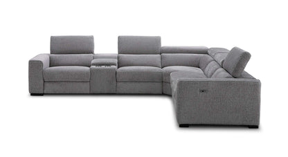 Picasso Motion Fabric Sectional in Light Grey