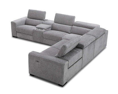 Picasso Motion Fabric Sectional in Light Grey