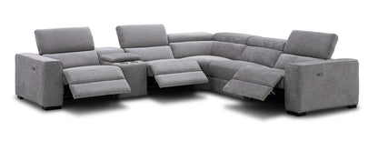 Picasso Motion Fabric Sectional in Light Grey