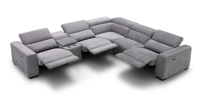 Picasso Motion Fabric Sectional in Light Grey