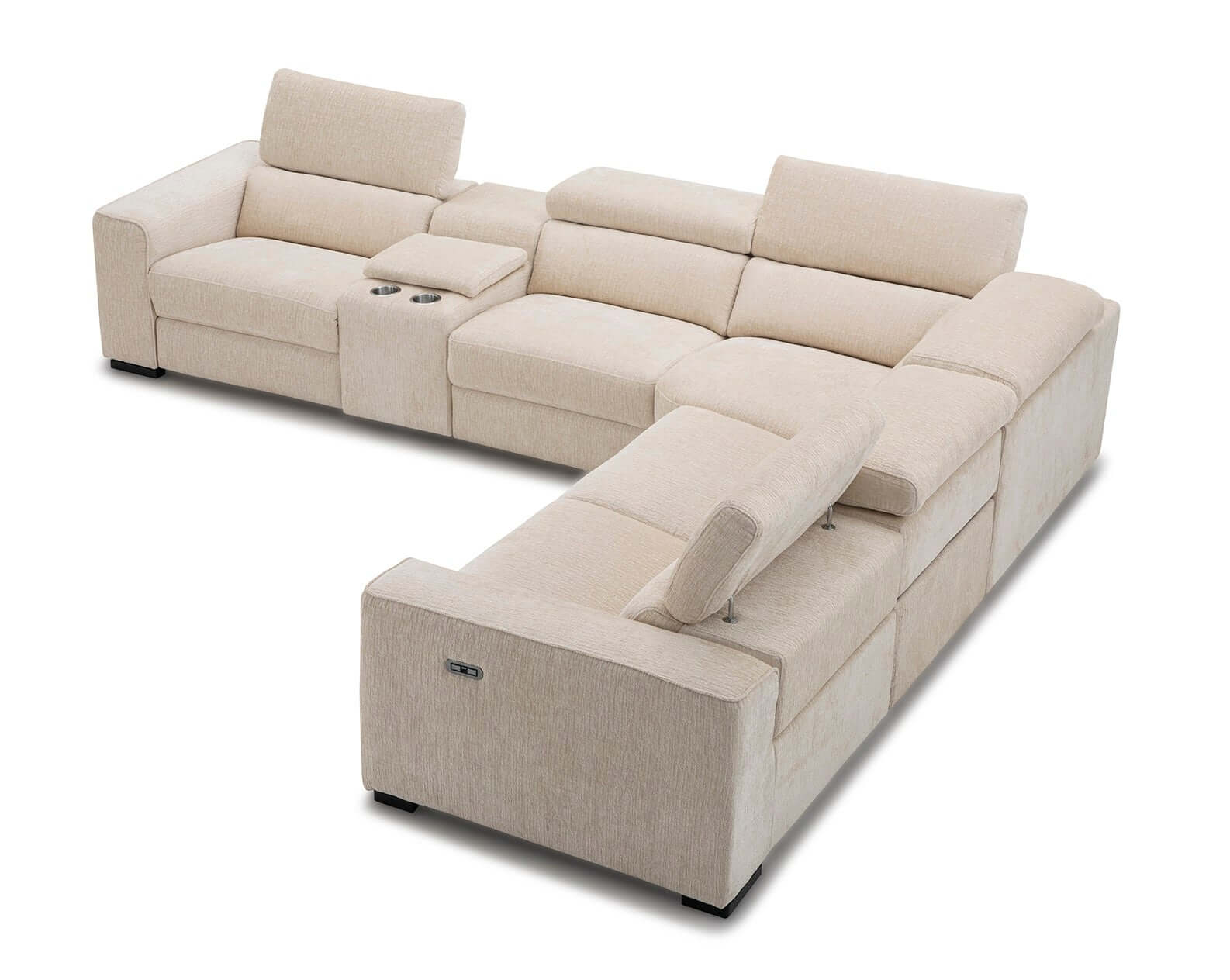Picasso Motion Fabric Sectional in Sand