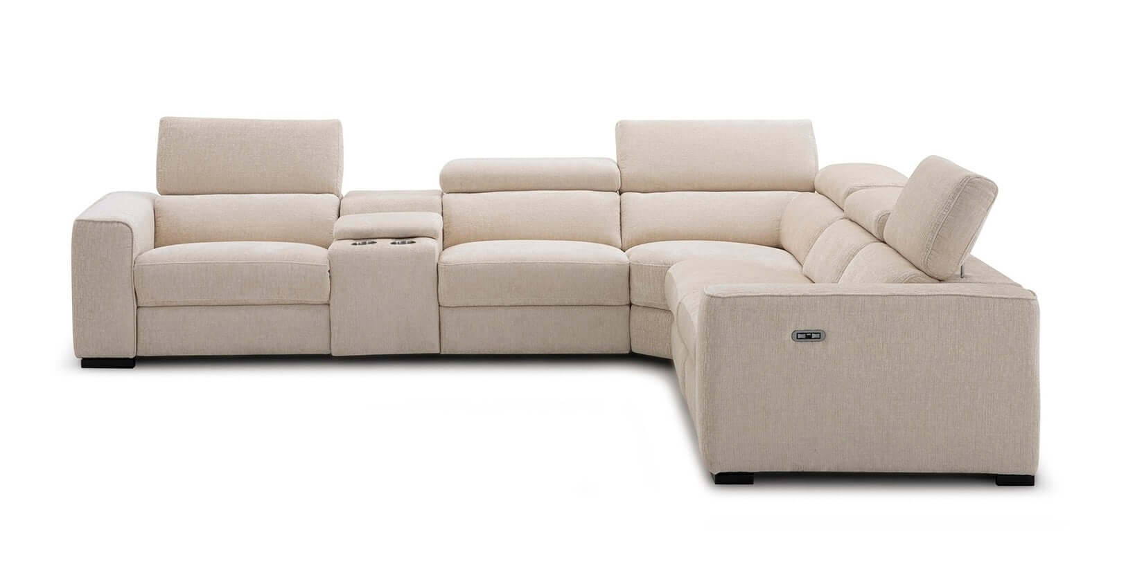 Picasso Motion Fabric Sectional in Sand