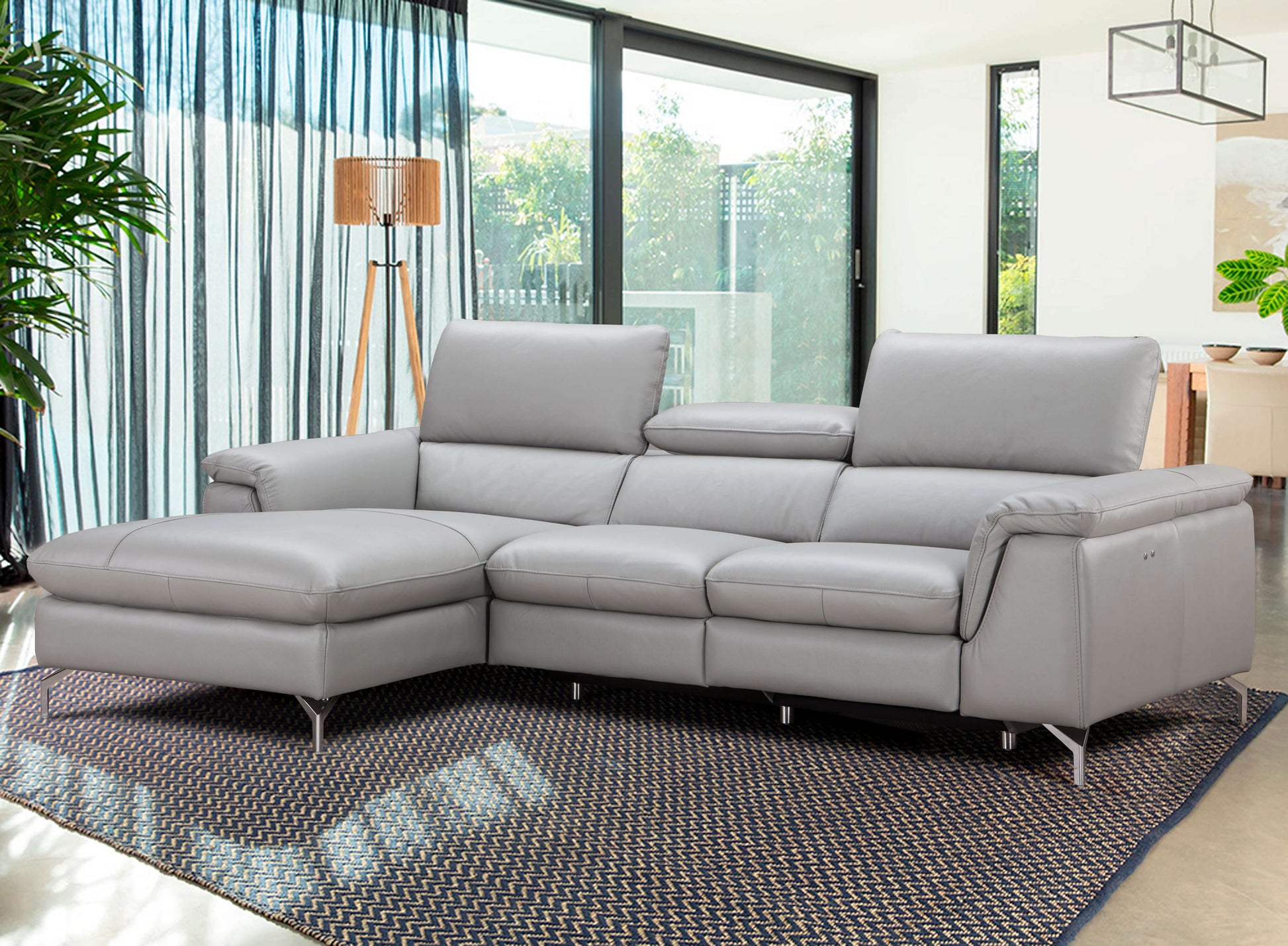 Serena Premium Leather Sectional Chaise