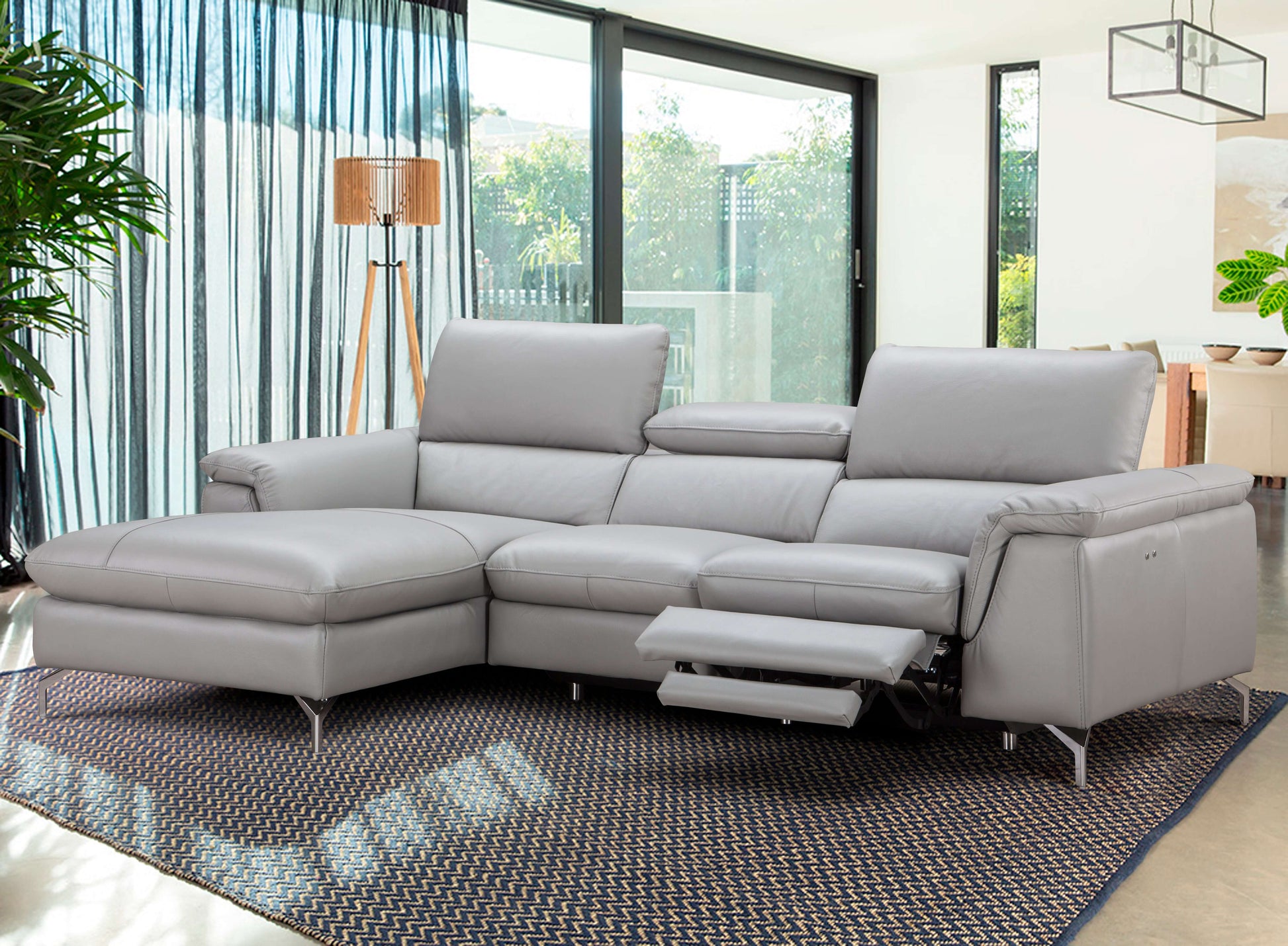 Serena Premium Leather Sectional Chaise