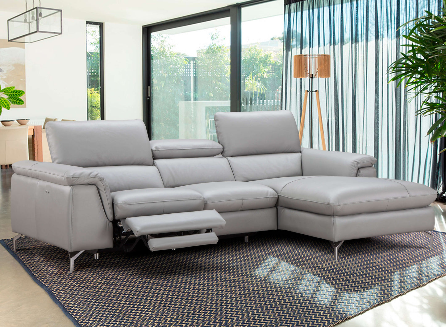 Serena Premium Leather Sectional Chaise