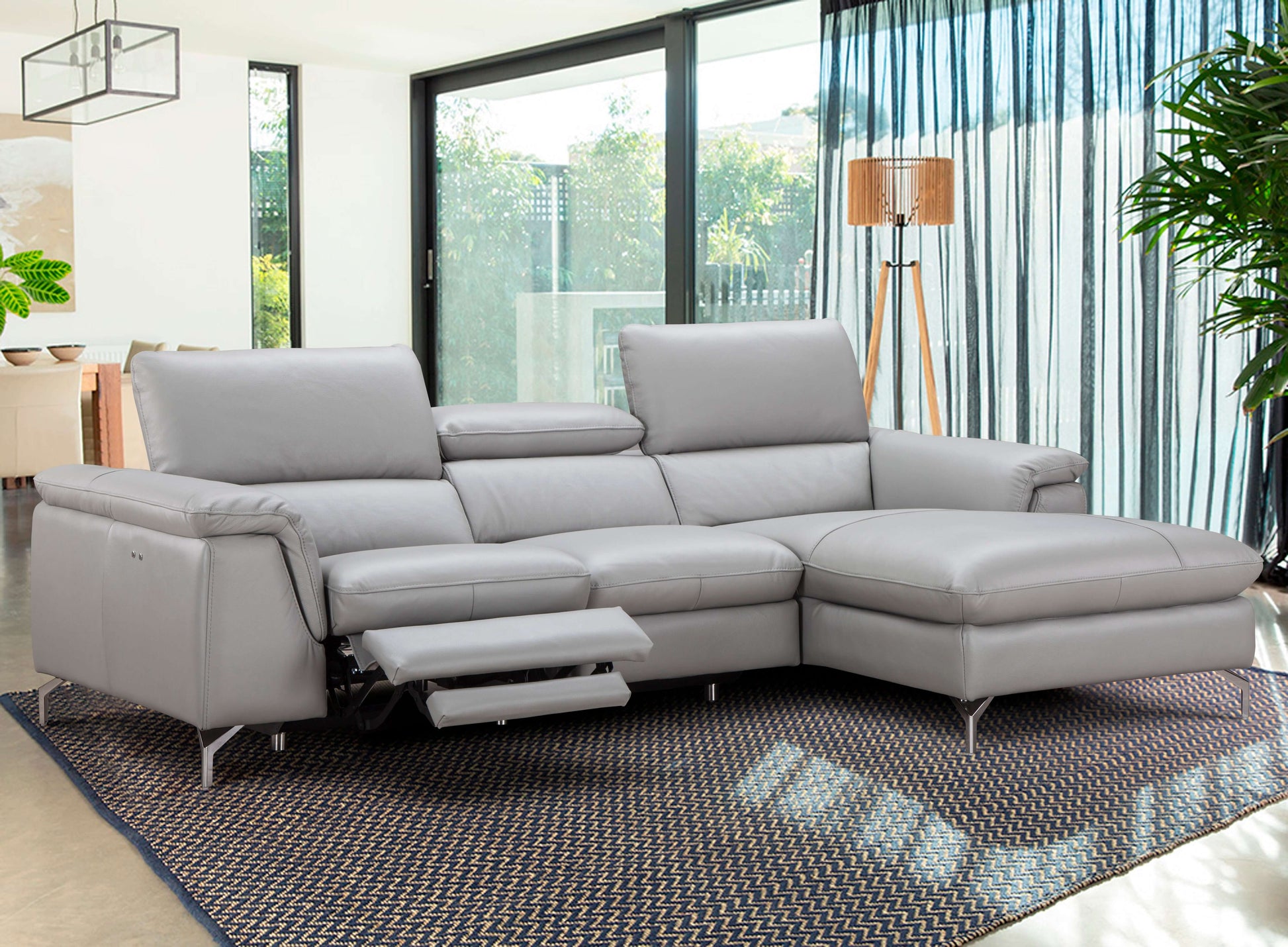 Serena Premium Leather Sectional Chaise