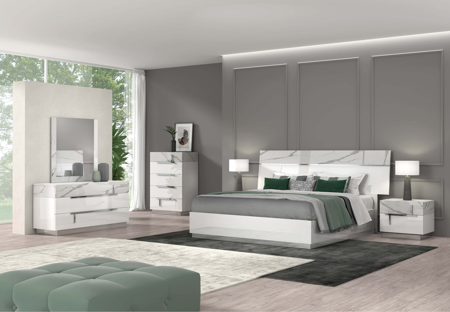 Sunset Premium Mirror in Bianco Luc+Stat