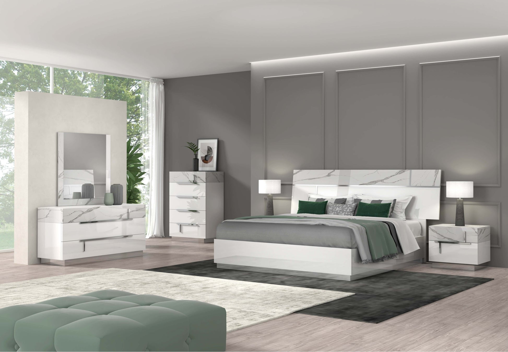 Sunset Premium Mirror in Bianco Luc+Stat